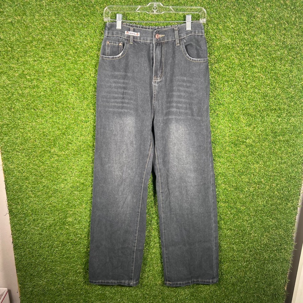 Hand Made With Love Wide Leg Jeans Faded Black Baggy Denim XL